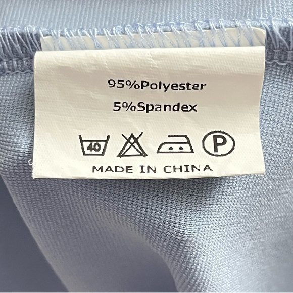 Glory Sunshine Baby Blue Deep V Neck A Line Pleated Mini Cocktail Party Dress XL - Picture 11 of 11